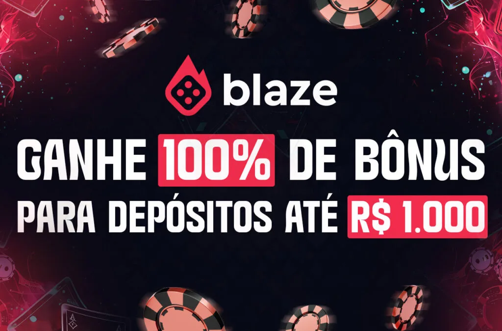 Anúncio publicitário de uma casa de apostas com fundo escuro, fichas de cassino e a oferta de bônus em destaque, publicado no blog do agregador.